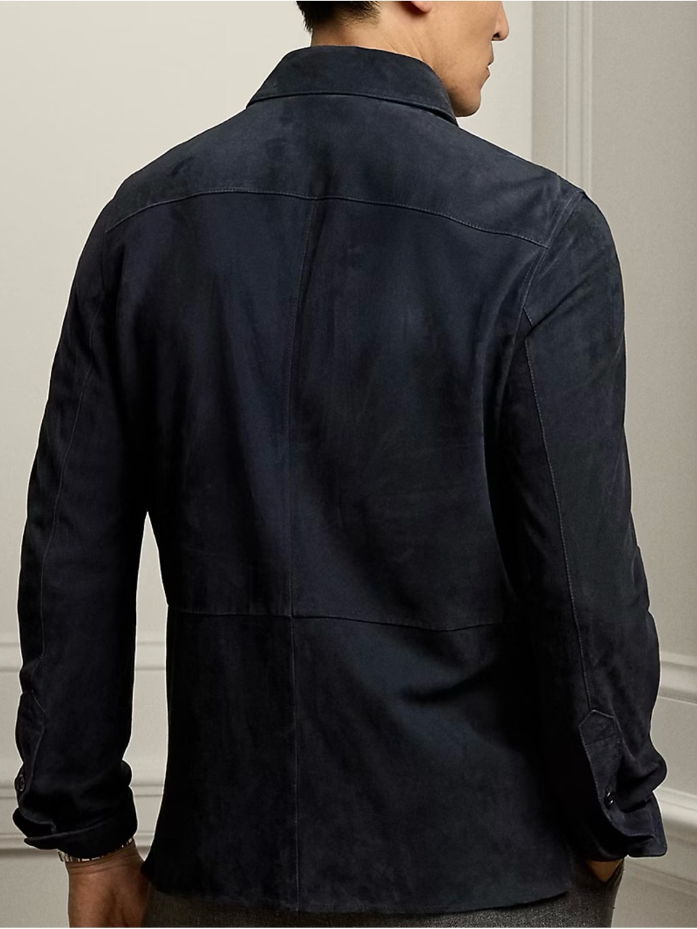 Men’s BRAND NEW RALPH LAUREN Purple Label Suede Shirt sz XL - Picture 2 of 8